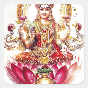 GODDESS LAKSHMI VIERKANTE STICKER