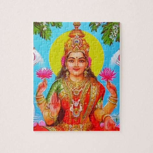 Goddess Lakshmi White Elephants Diwali Painting Legpuzzel (Verticaal)