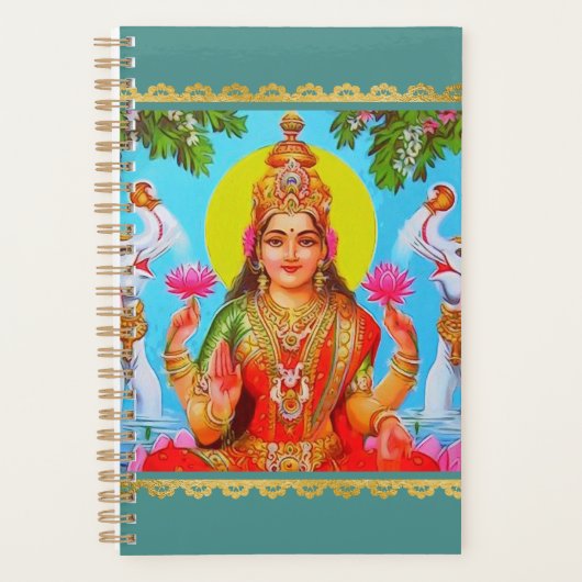 Goddess Lakshmi White Elephants Diwali Painting Planner (Voorkant)