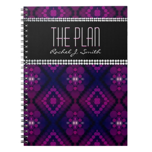 Goddess Lights Paars Pattern Custom Notitieboek (Voorkant)