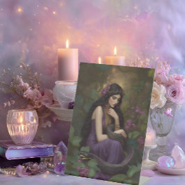 Goddess Lilith The Serpent Queen Awakens Portrait  Reclamebord Met Voetstuk