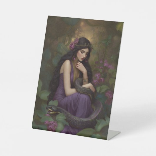 Goddess Lilith The Serpent Queen Awakens Portrait  Reclamebord Met Voetstuk (Voorkant)