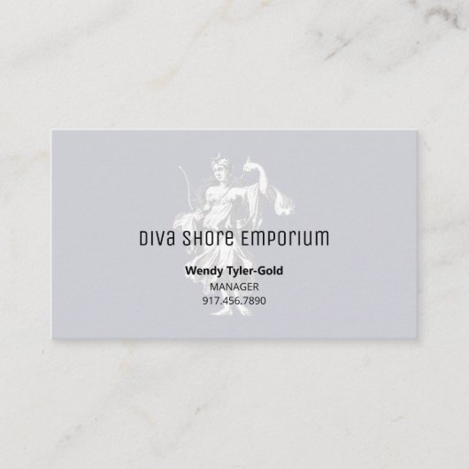 Goddess Luna Blue Watermark Visitekaartje (Voorkant)