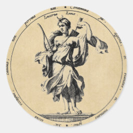 Goddess Luna Moon Ronde Sticker