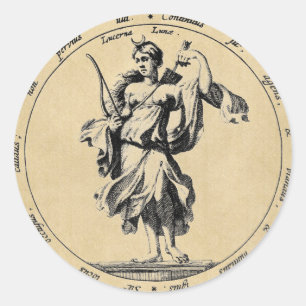 Goddess Luna Moon Ronde Sticker