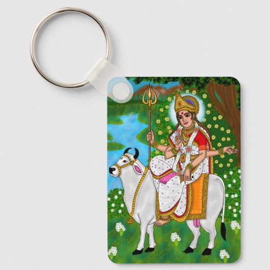 Goddess Mahagauri Keychain (Voorkant)