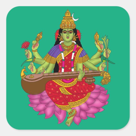 Goddess Matangi  Vierkante Sticker (Voorkant)