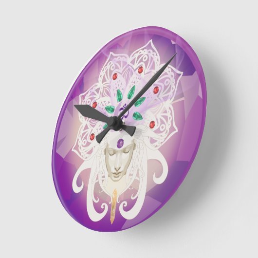 Goddess Meditation Wall Clock Ronde Klok (Hoek)