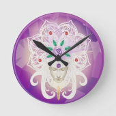 Goddess Meditation Wall Clock Ronde Klok (Voorkant)