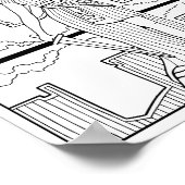 Goddess of Liberty Statue Austin Kleurplaat Art Poster (Hoek)