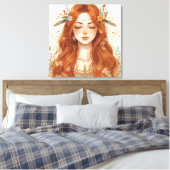 Goddess of Nature –Bohemian Earth Spirit Woman Art Canvas Afdruk (Insitu (Slaapkamer))