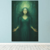Goddess of the Emerald Spirit – Forest Aura Enligh Canvas Afdruk (Insitu (Houten vloer))