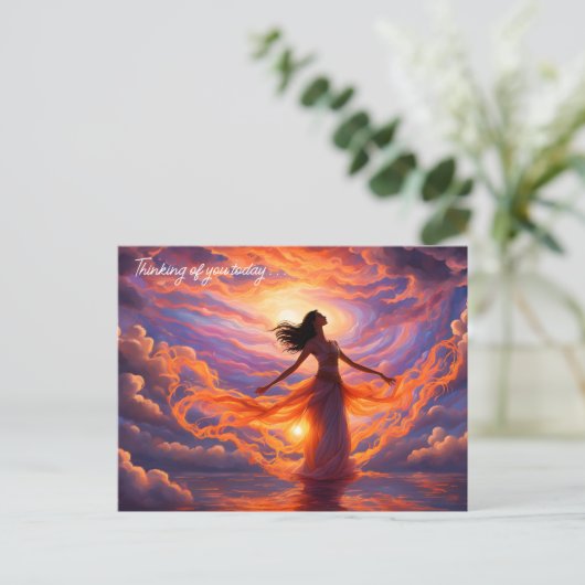 Goddess of the Sky Creating Light Briefkaart (Staand voorkant)