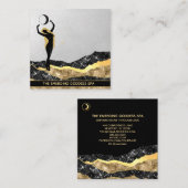 *~* Goddess Ombre Gray SILVER Glitter Cosmic Moon Vierkante Visitekaartje (Voorkant / Achterkant)