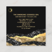 *~* Goddess Ombre Gray SILVER Glitter Cosmic Moon Vierkante Visitekaartje (Achterkant)