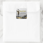 *~* Goddess Ombre Grey SILVER Glitter DANK U Vierkante Sticker (Tas)