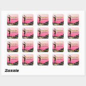 *~* Goddess Ombre Pastel PINK Glitter BEDANKT U Vierkante Sticker (Vel)