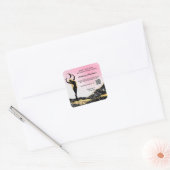 *~* Goddess Ombre Pink Inention Spell AP24 Vierkante Sticker (Envelop)