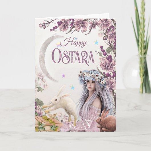 Goddess Ostara Pagan Wenskaart Feestdagen Kaart (Voorkant)