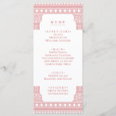 Goddess Party Feestmenu in roze Menu (Voorkant)