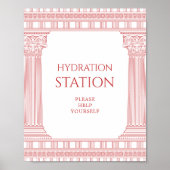 Goddess Party Hydratatie station bord Poster (Voorkant)