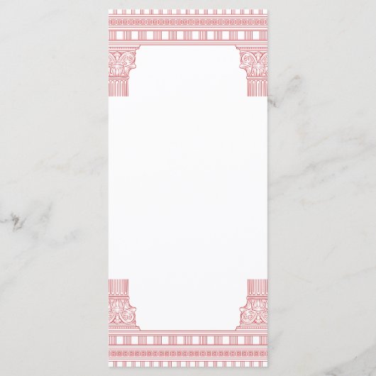 Goddess Party Menu in het roze (Achterkant)