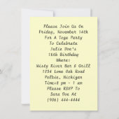 Goddess & Peacock Toga Party Invitation Kaart (Achterkant)