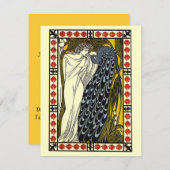 Goddess & Peacock Toga Party Invitation Kaart (Voorkant / Achterkant)