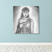 Goddess Pencil Tekening door Sara Motolanez Canvas Afdruk (Insitu (Houten vloer))
