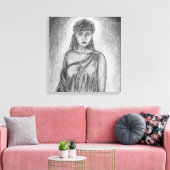Goddess Pencil Tekening door Sara Motolanez Canvas Afdruk (Insitu (Woonkamer))