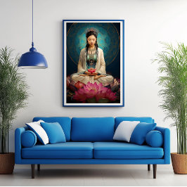 Goddess Quan Yin High Frequency Portrait Painting Poster