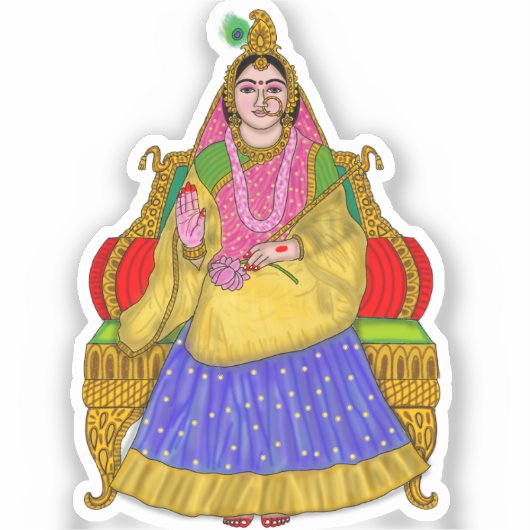 Goddess Radha Sticker (Voorkant)