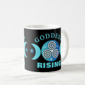 Goddess Rising Mok - Blauwgroen en blauwe stroom (Voorkant rechts)