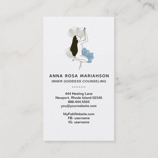 *~* Goddess Sacred Floral Pastel Meditation Spa Visitekaartje (Achterkant)