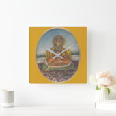 Goddess Samanya Lakshmi  Gouache Painting Vierkante Klok (Huis)