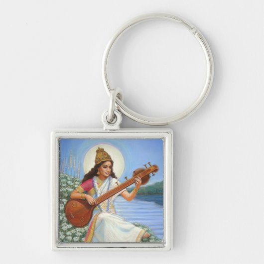 Goddess Sarasvati Sleutelhanger (Voorkant)