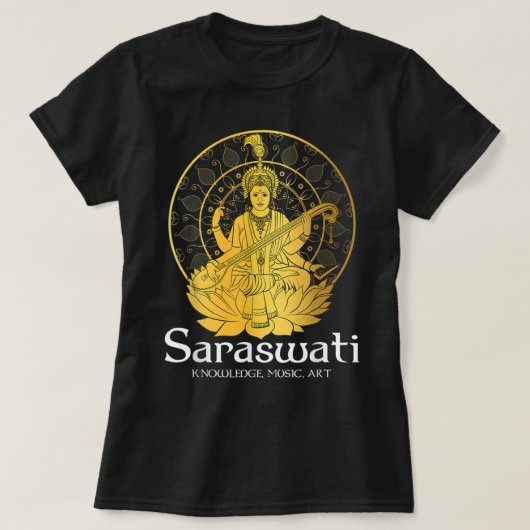 Goddess Saraswati Jersey Hinduism Hindu Gods Deity T-shirt (Design voorkant)