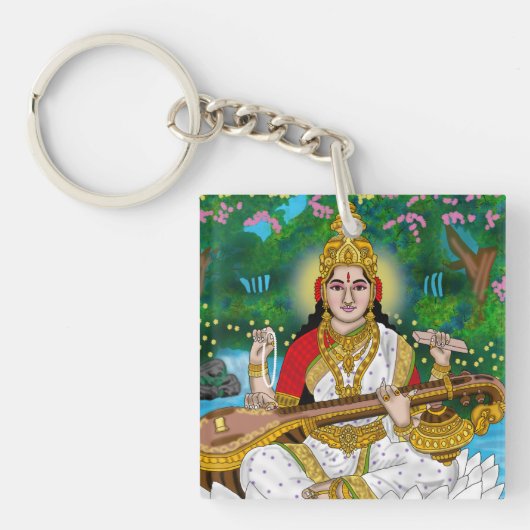 Goddess Saraswati Keychain (voorkant)
