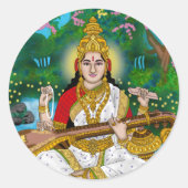 Goddess Saraswati Sticker (Voorkant)