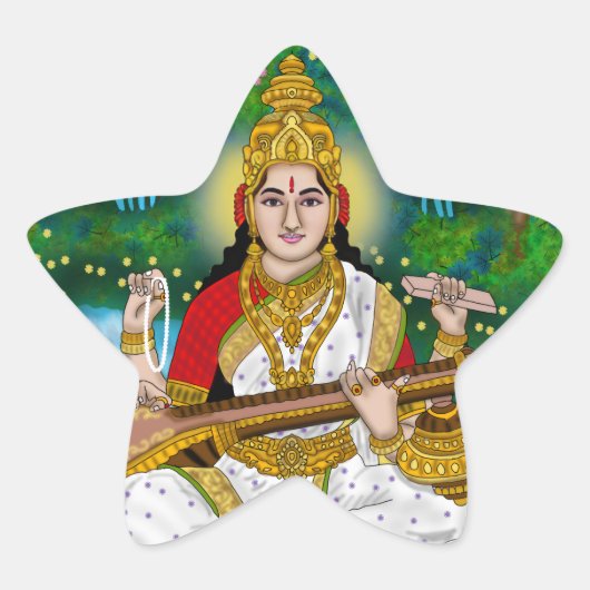 Goddess Saraswati Sticker (Voorkant)
