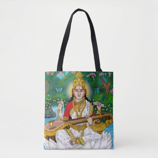 Goddess Saraswati Tote Tote Bag (Voorkant)