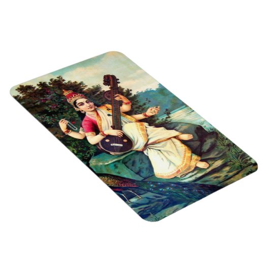 Goddess Saraswati van Raja Ravi Varma Magneet (Rechterzijde)