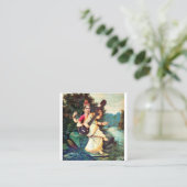 Goddess Saraswati van Raja Ravi Varma Vierkante Visitekaartje (Staand voorkant)