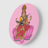 Goddess Siddhidatri Wall Clock Grote Klok (Hoek)