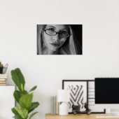 Goddess Smirking poster in B&W (Thuiskantoor)