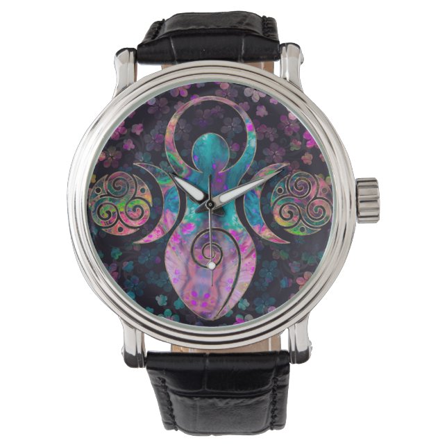 Goddess Triple moon met tris Horloge (Voorkant)