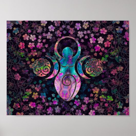 Goddess Triple moon met tris Poster (Voorkant)