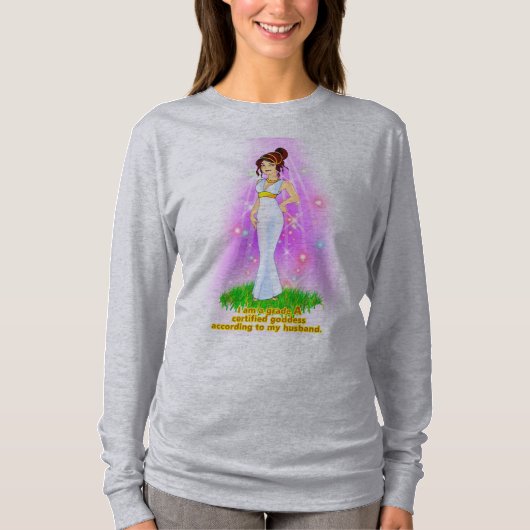 Goddess Zwangerschaps T-shirt (bruin haar) (Voorkant)