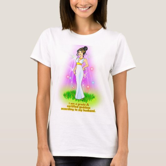 Goddess Zwangerschaps T-shirt (zwart haar) (Voorkant)