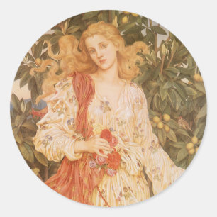 Goddin van Bloesems en Bloemen, Flora door Morgan Ronde Sticker